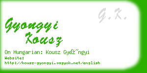 gyongyi kousz business card